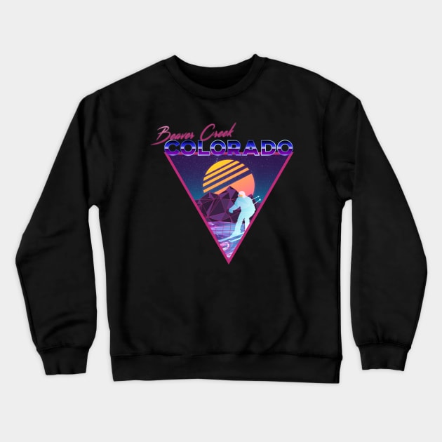 Retro Vaporwave Ski Mountain | Beaver Creek Colorado | Shirts, Stickers, and More! Crewneck Sweatshirt by KlehmInTime